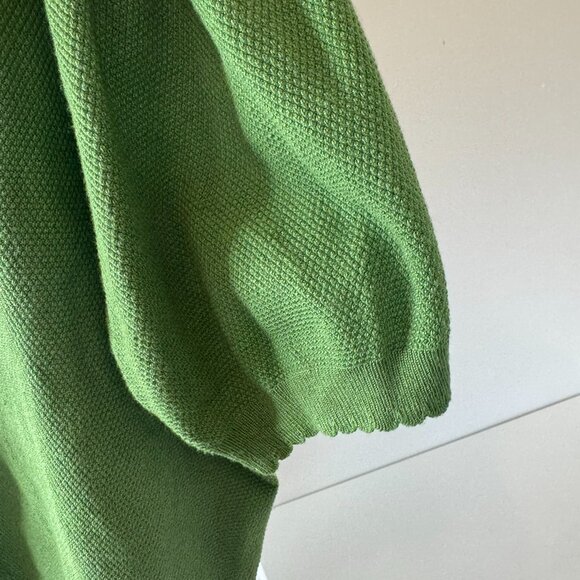 Unique Vintage Green Cardigan w/ Peach Embroidery – 2X/3X - Picture 10 of 11